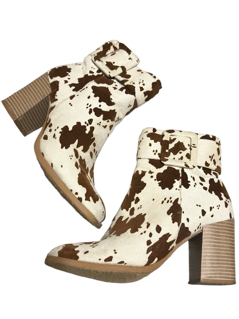 PIERRE DUMAS Cow Print Booties